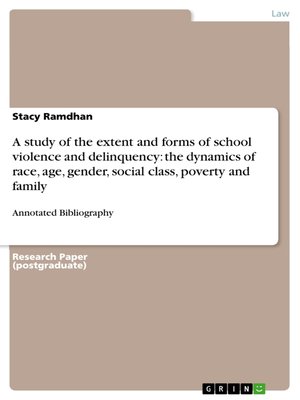 cover image of A study of the extent and forms of school violence and delinquency
